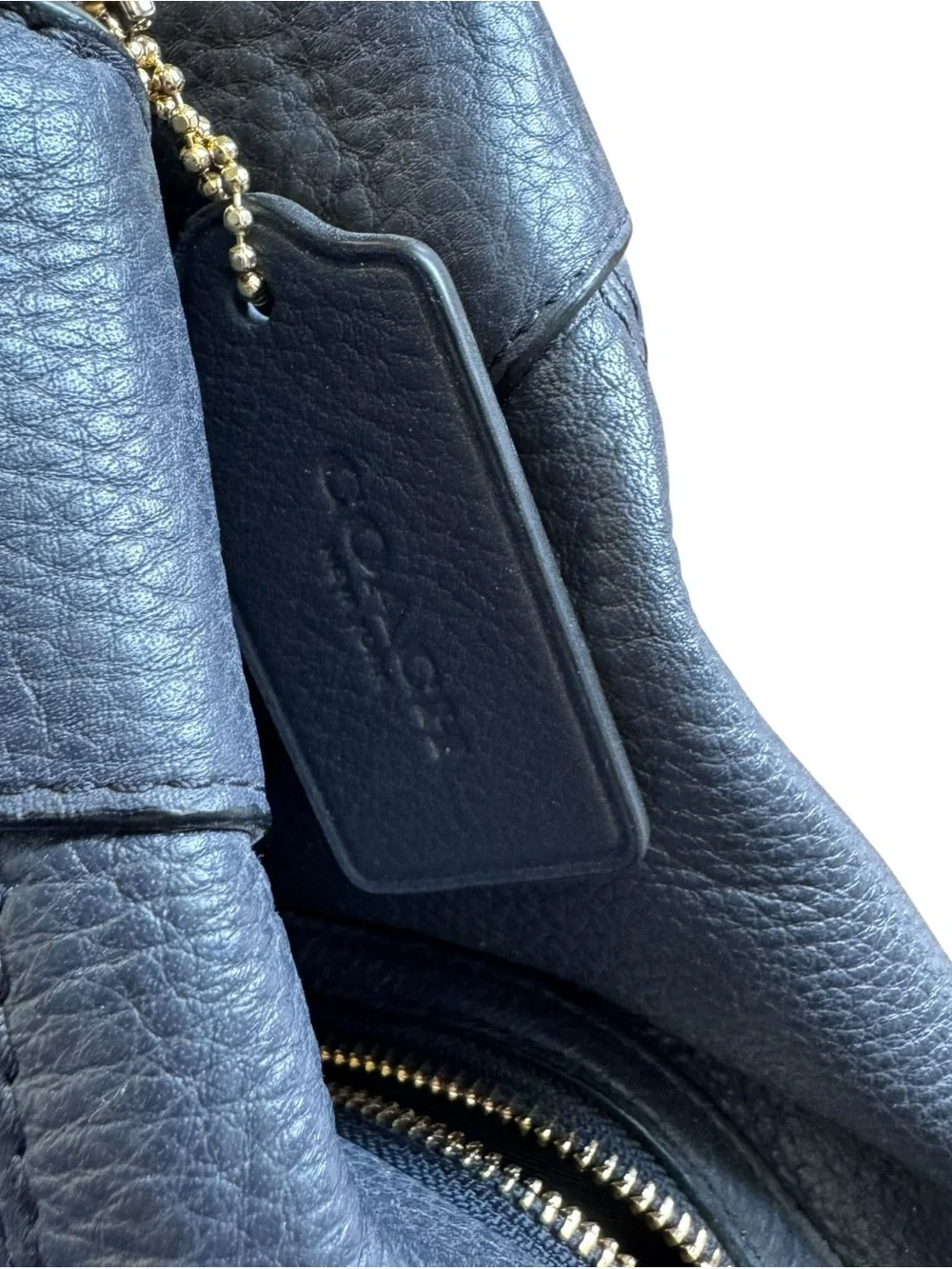 NWT! COACH Lexi Shoulder Bag Large Pebbled Leather Midnight F23511
